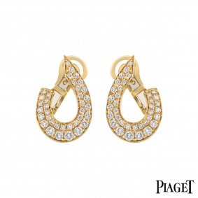 Piaget 18k Yellow Gold Diamond Set Earrings 2.50ct